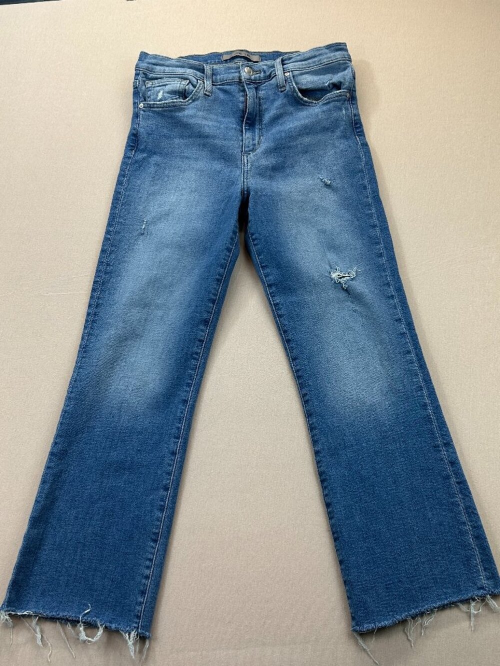 Joe's Jeans Womens Size 29 Blue Denim Mid Rise Straight Crop Distressed Stretch
